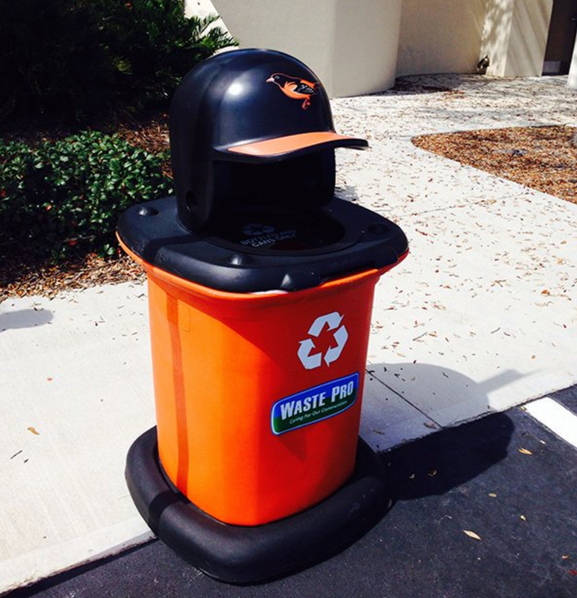 Baltimore Orioles Trash Can