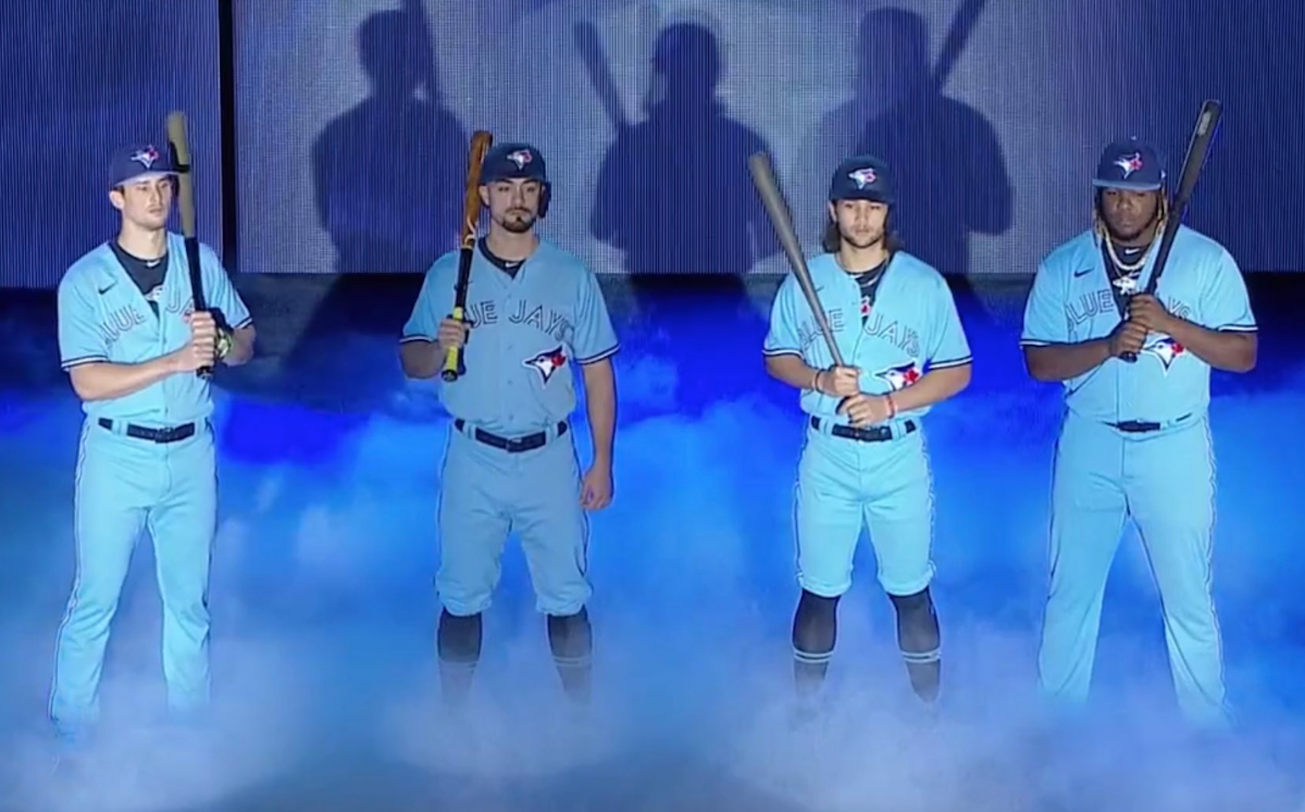 Jays unveil 'throwback' uniforms in powder blue during 3rd annual