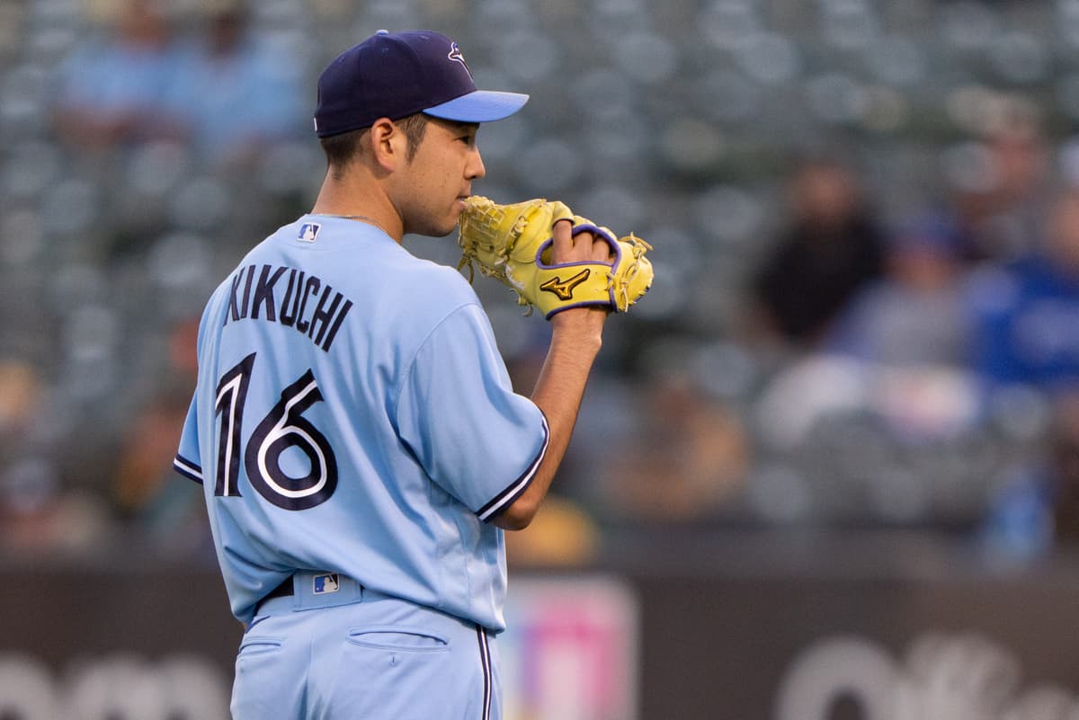 Yusei Kikuchi Team Issued Light Blue Spring Training Jersey 2019 Exhibition  Game - SD @ SEA 3-26-2019