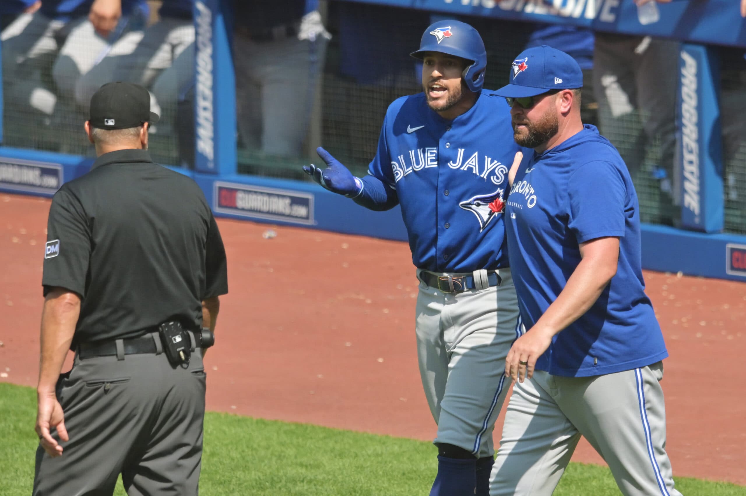 George Springer forced out of Blue Jays game after being hit by pitch