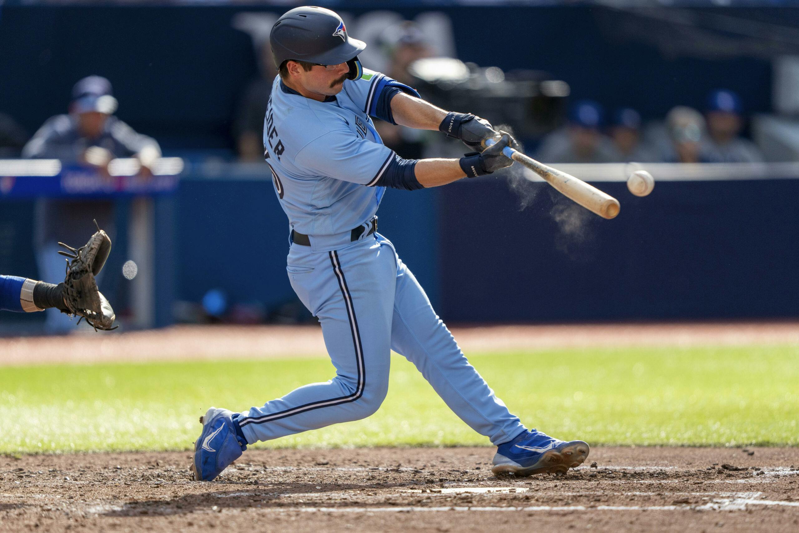 Blue Jays' Davis Schneider hits home run in first career MLB at