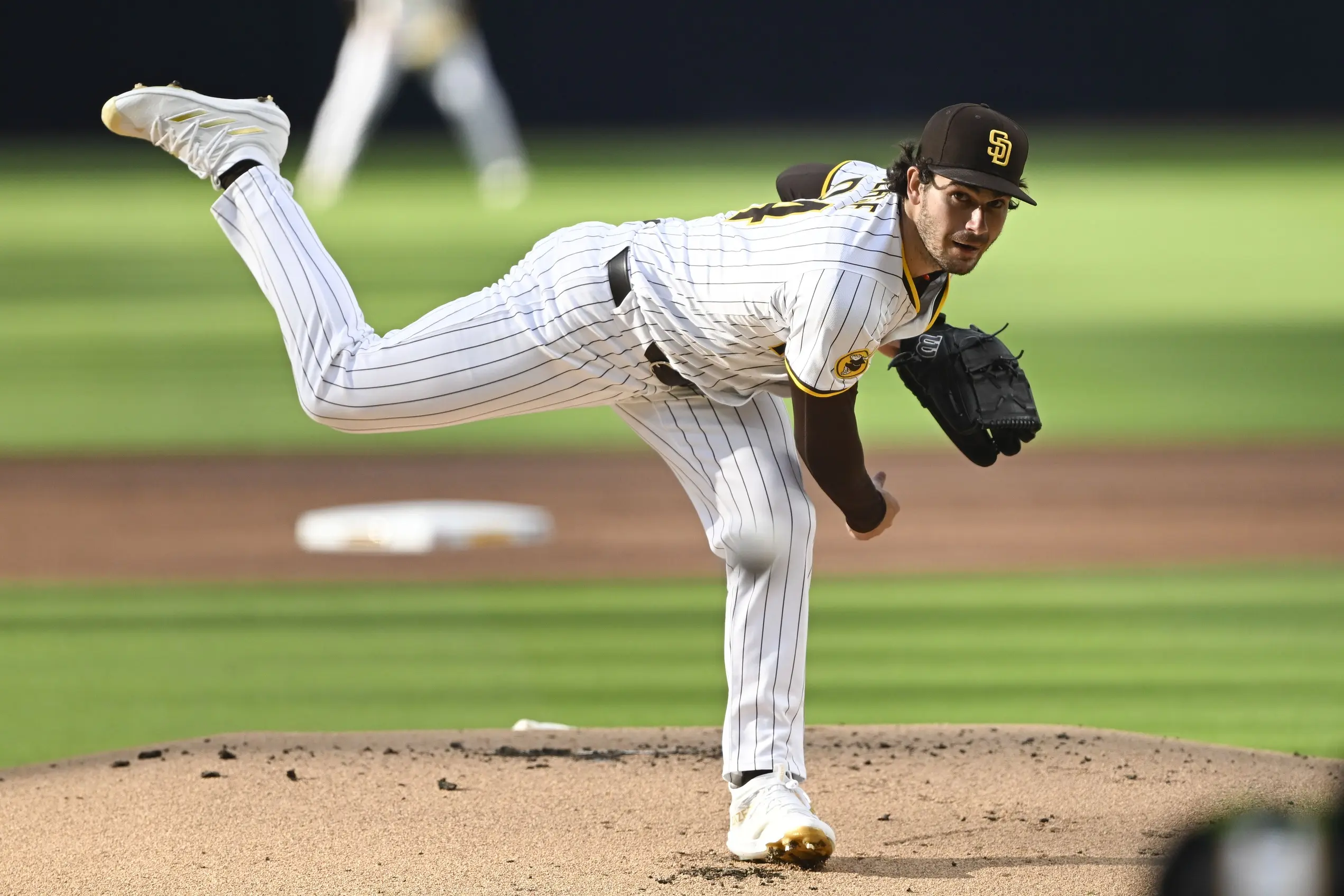 San Diego Padres starting pitcher Dylan Cease (84) delivers during the first inning against the Tampa Bay Rays at Petco Park