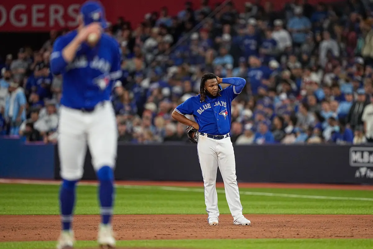 Blue First Blue Jays first baseman Vladimir Guerrero Jr. pulled from the World ...